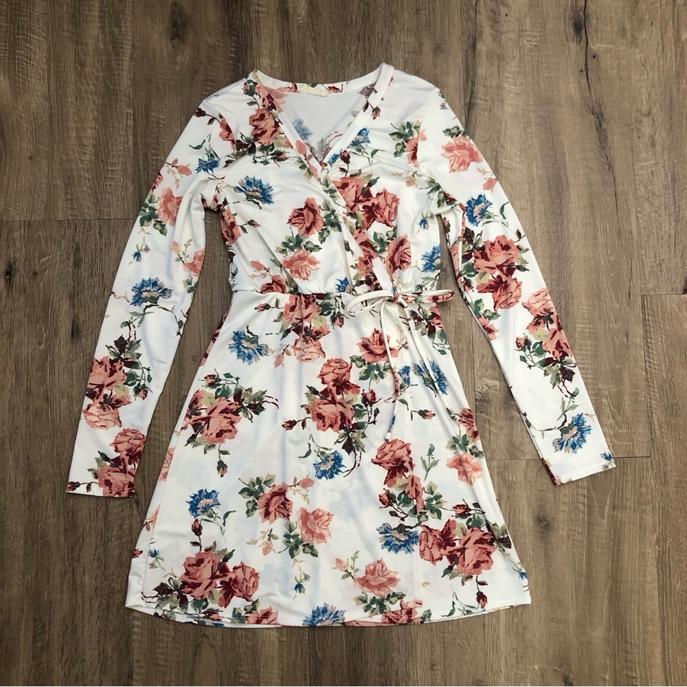 Pinc White Floral Dress